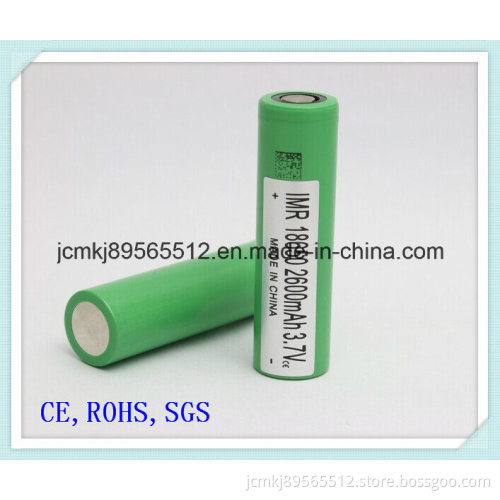 Li-ion Cylindrical Battery 18650-2600mAh, Flat Top, 15-20c Discharge, Flat Head, E-Cigarette Battery, Power Bank, Audio Battery, Lithium 18650 Battery, Battery